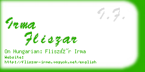 irma fliszar business card